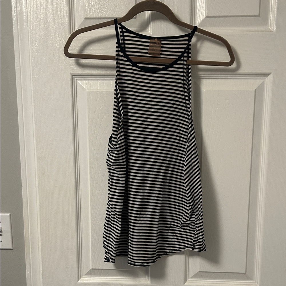 CALIA by Carrie Underwood Black and White Striped Tank Top